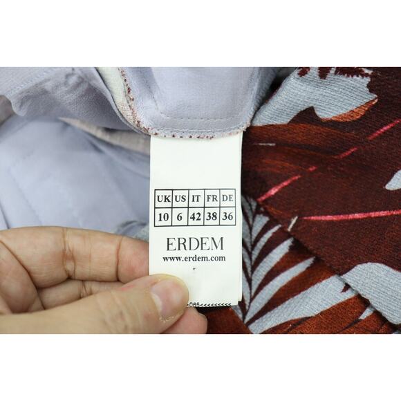 Erdem Cotton Ankle Pants Sparrow Boho Print Size 6 - Picture 10 of 11